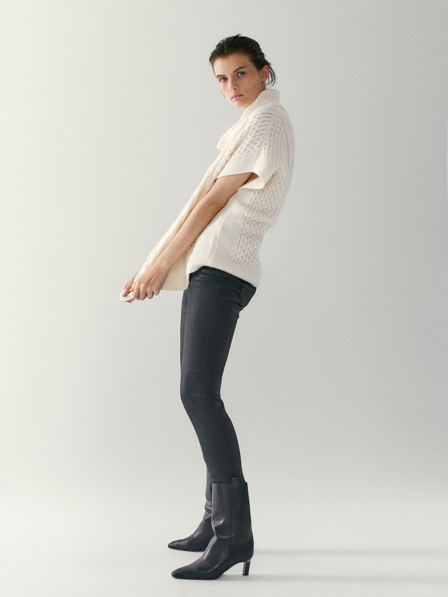 massimo dutti coated jeans