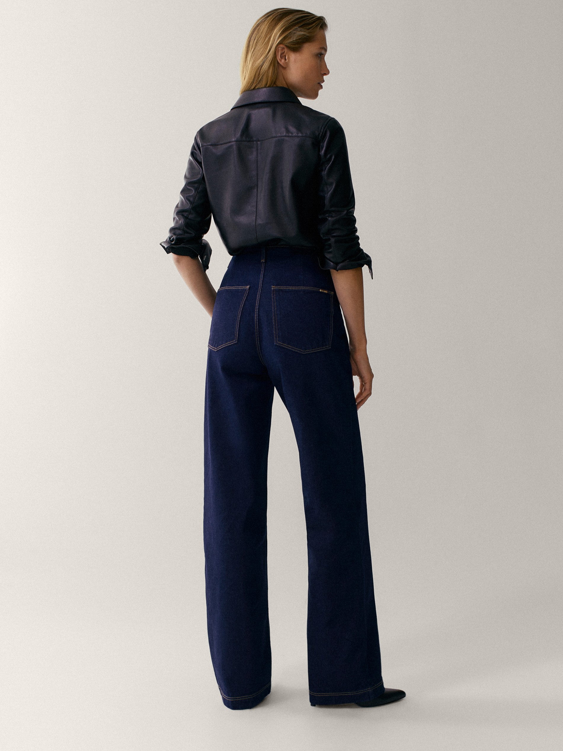darted straight leg jeans