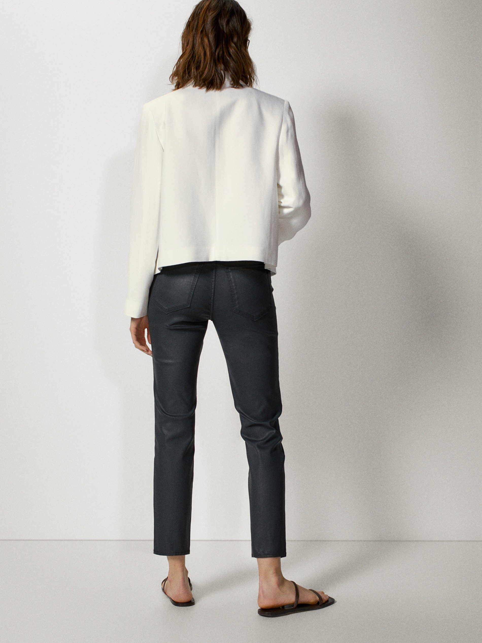 massimo dutti coated jeans