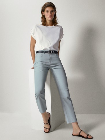 massimo dutti coated jeans