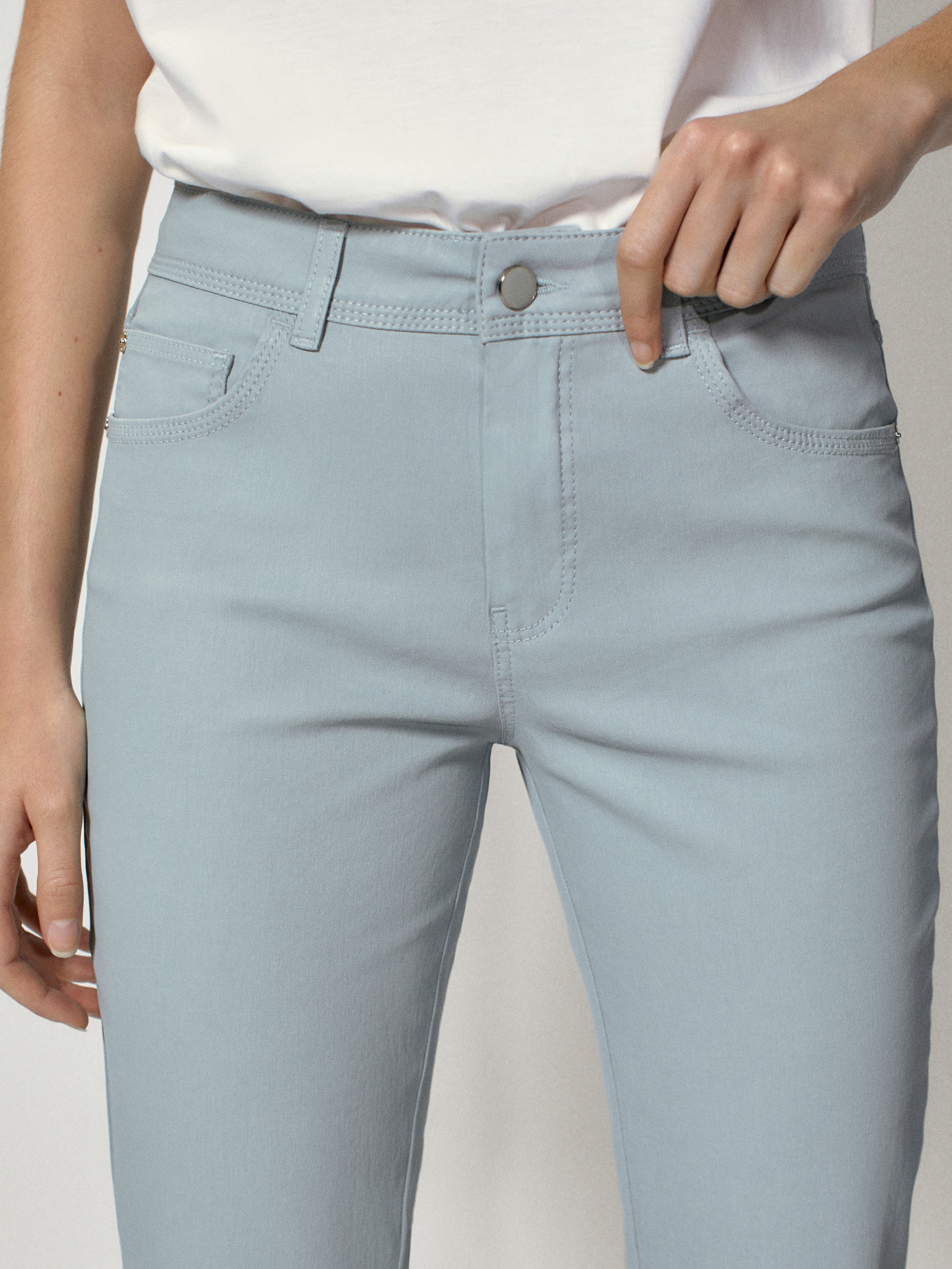 massimo dutti mid rise slim cropped