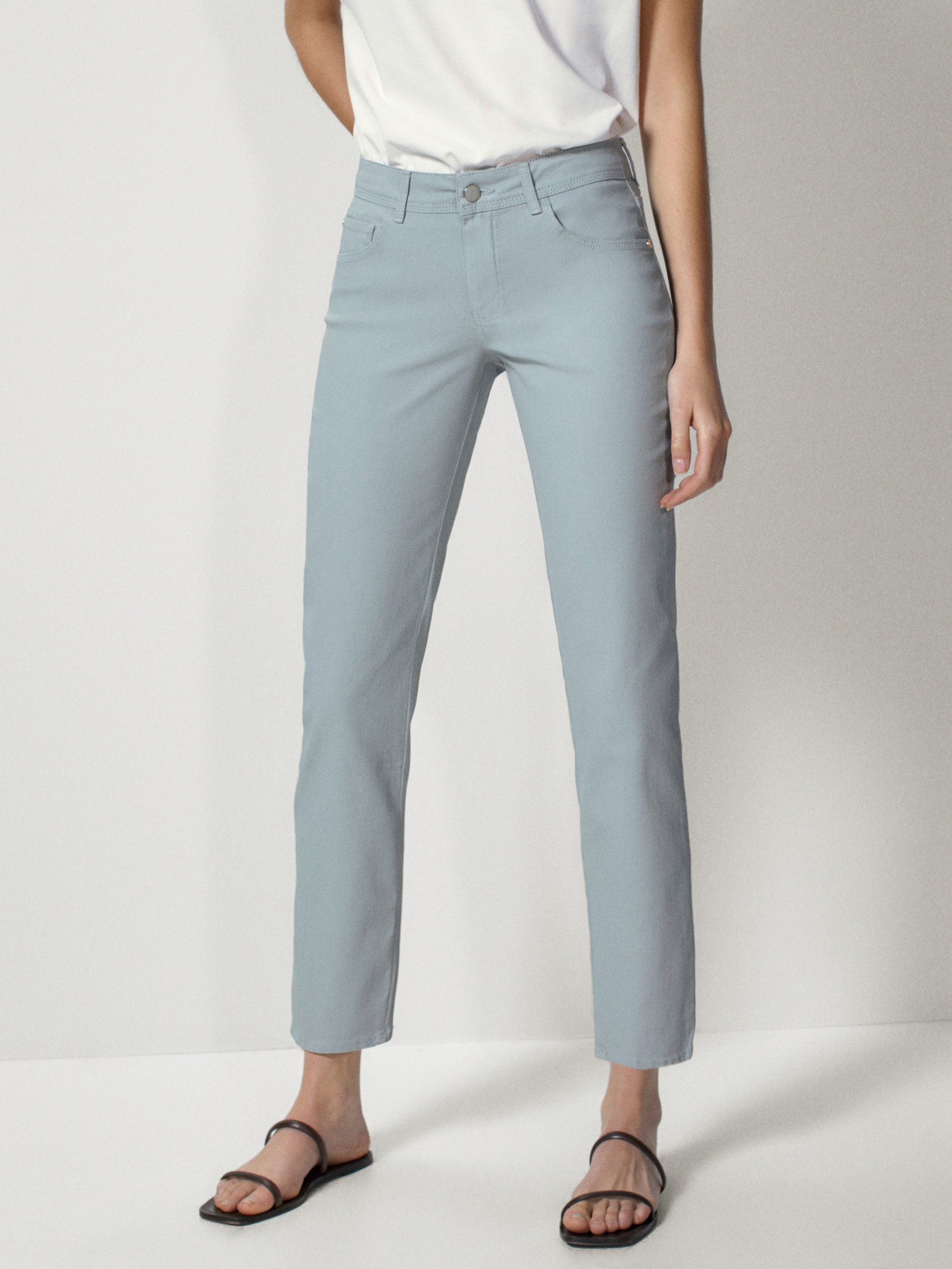 massimo dutti mid rise slim cropped