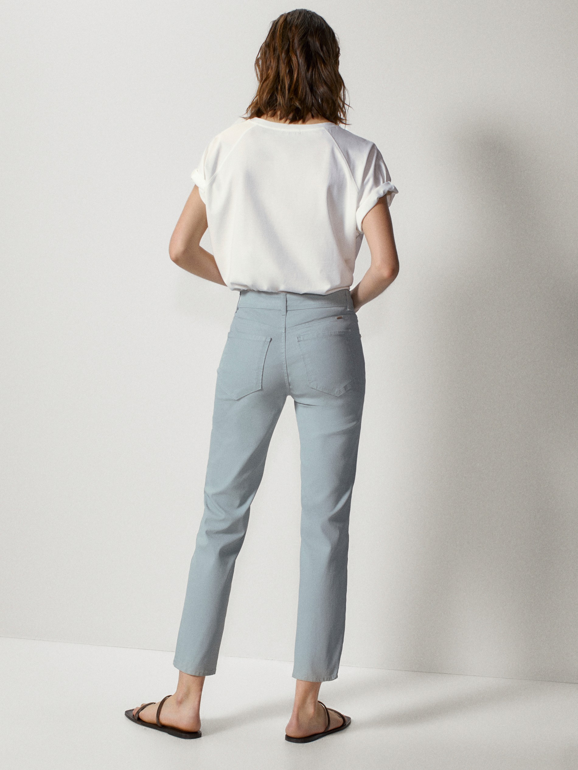 massimo dutti mid rise slim cropped