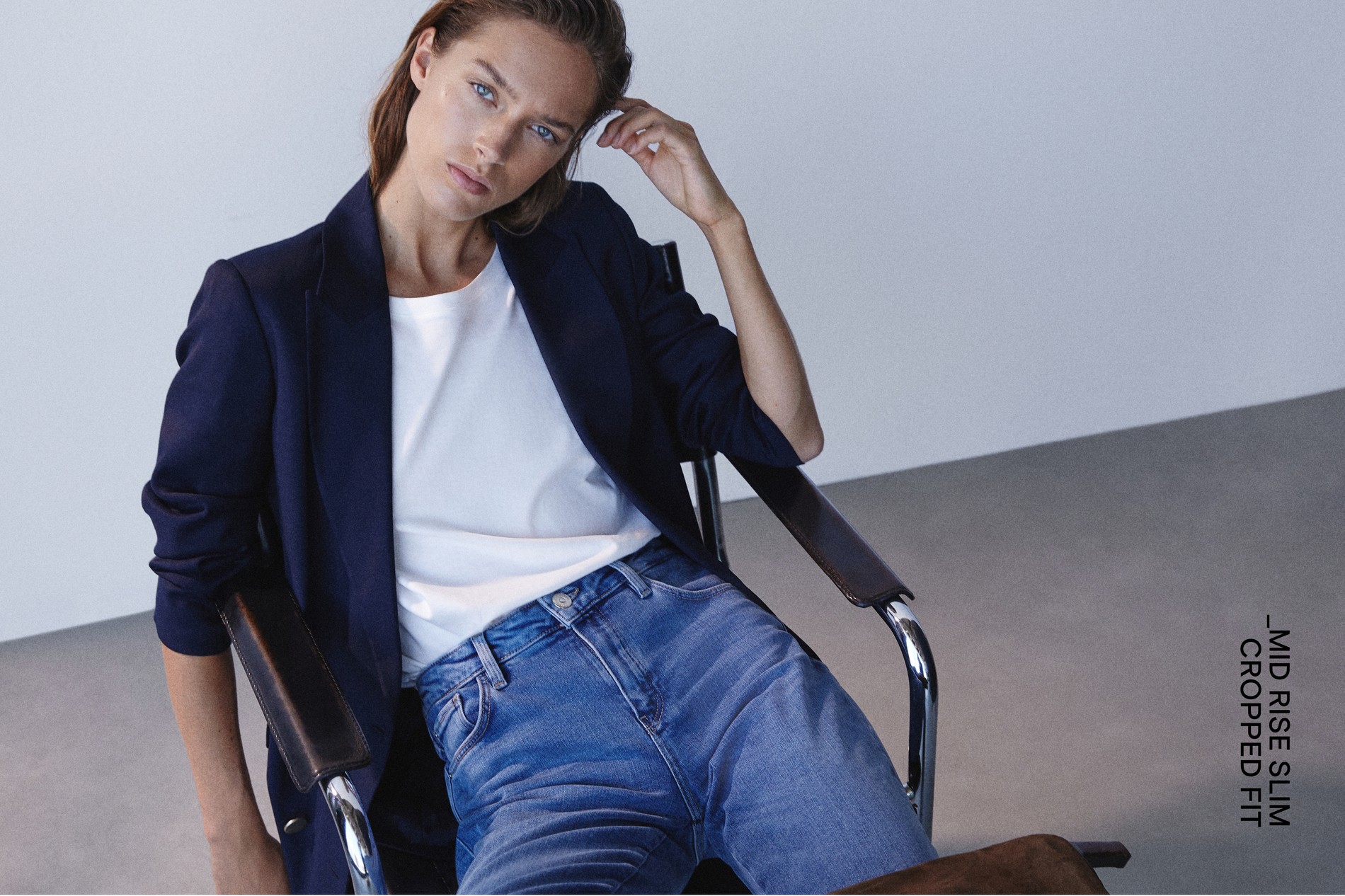 massimo dutti mid rise slim cropped