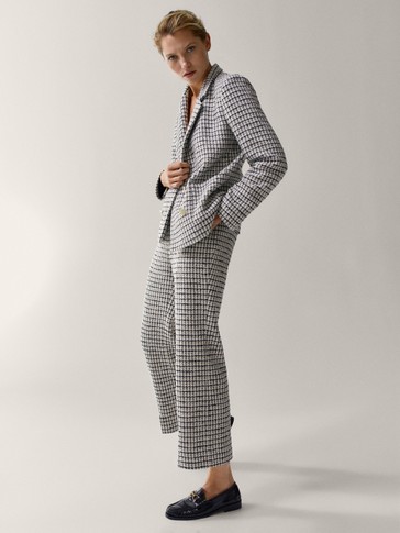 Pantalón cuadros straight fit - Women - Massimo Dutti