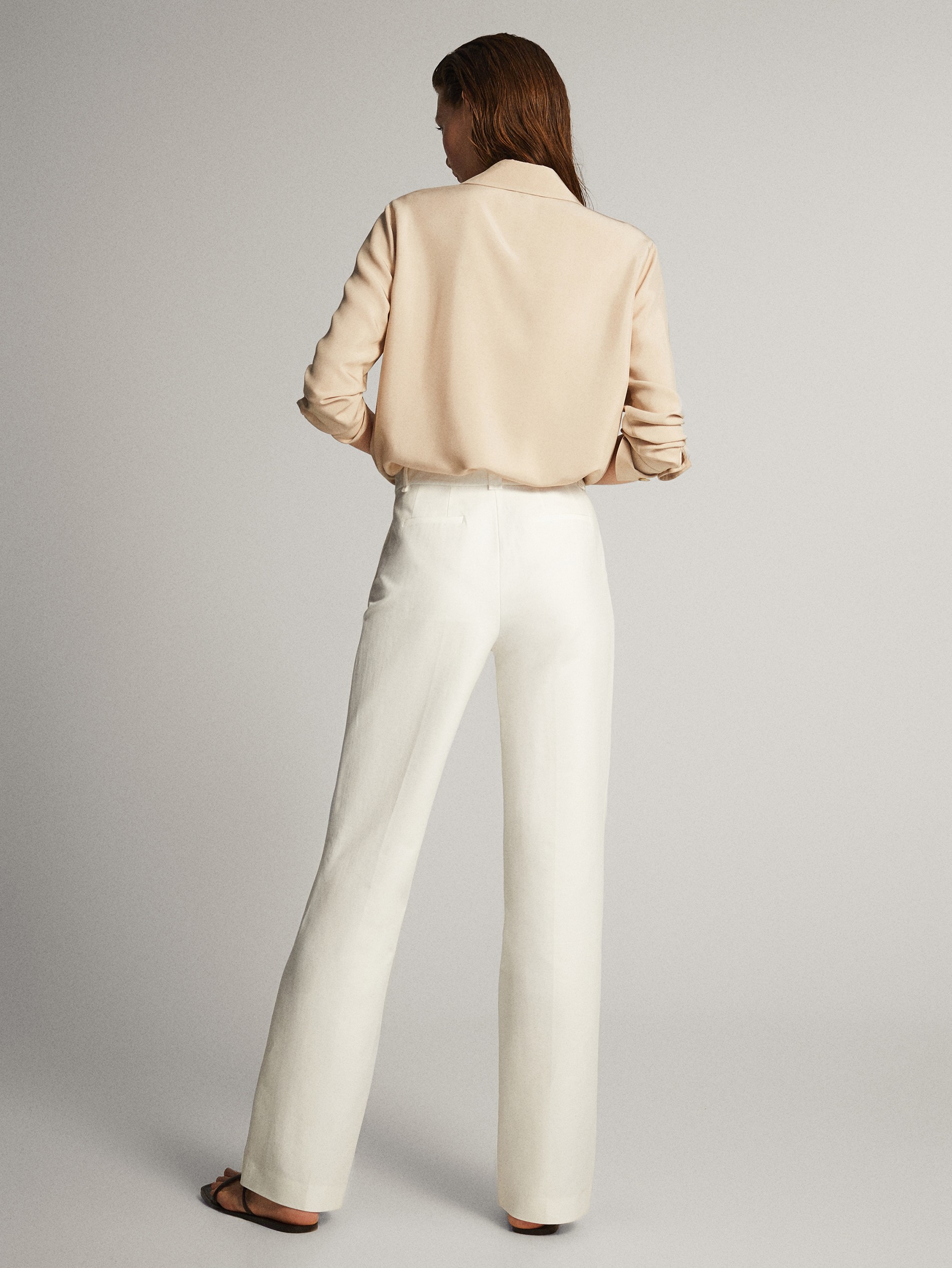 massimo dutti wide leg trousers