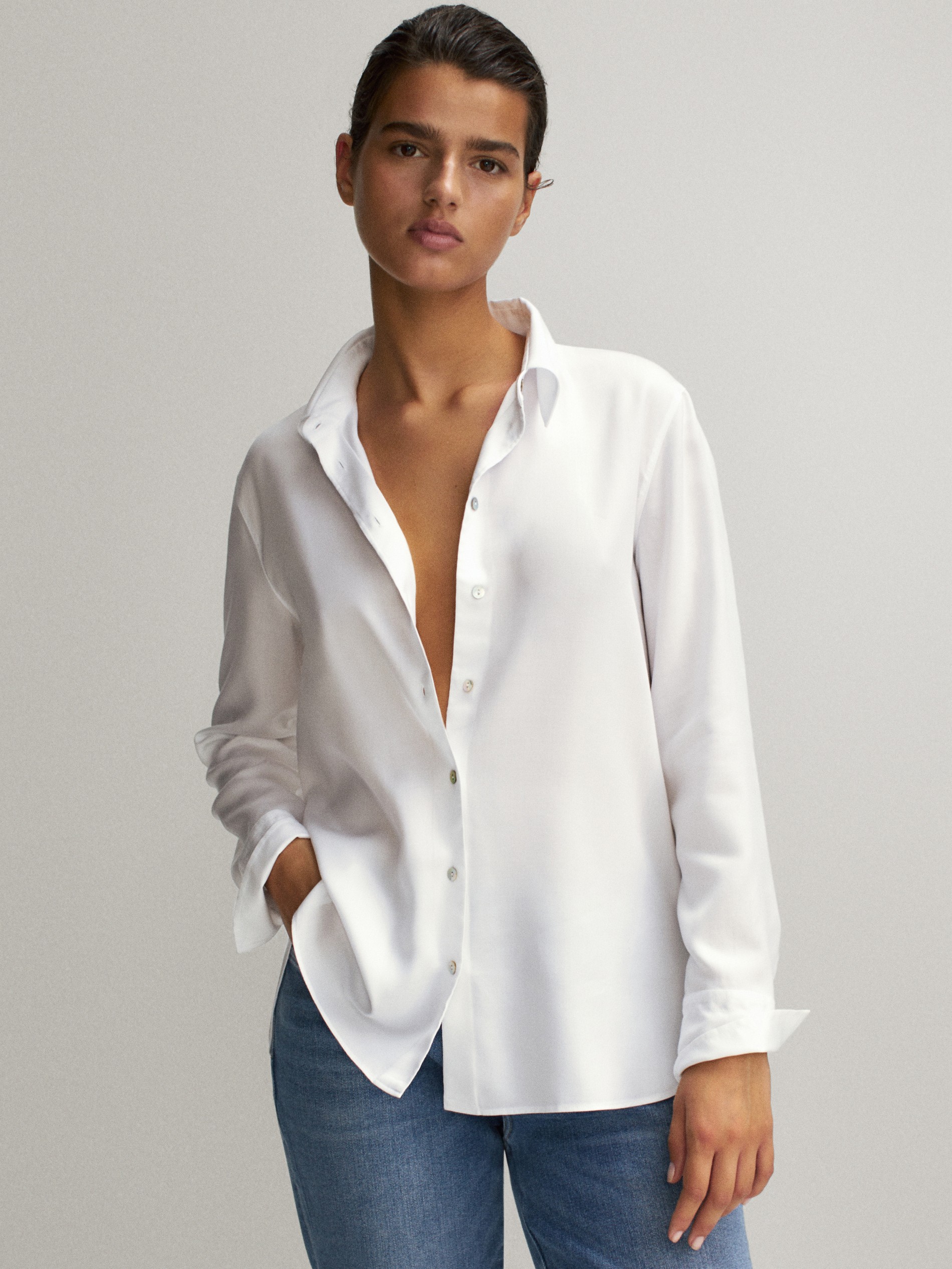 massimo dutti lyocell shirt