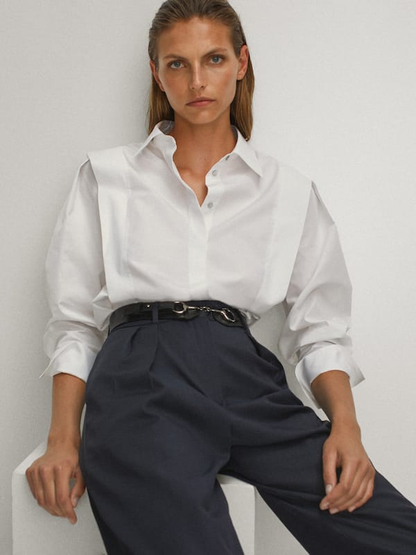 Plain poplin shirt