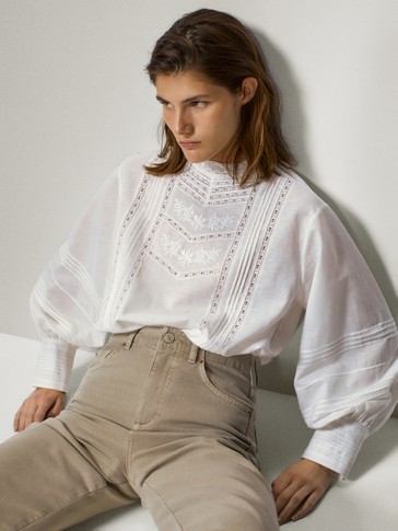 camisa blanca mujer massimo dutti