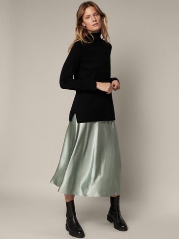 massimo dutti green dress
