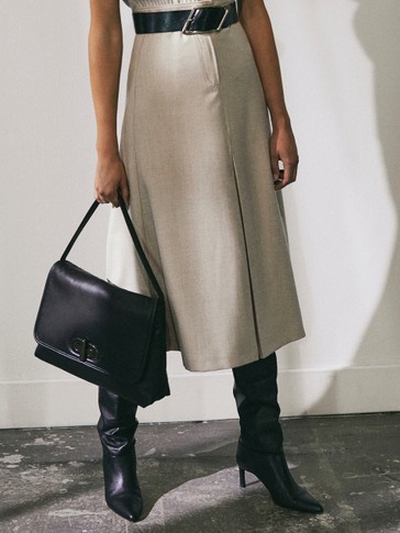 saia plissada massimo dutti