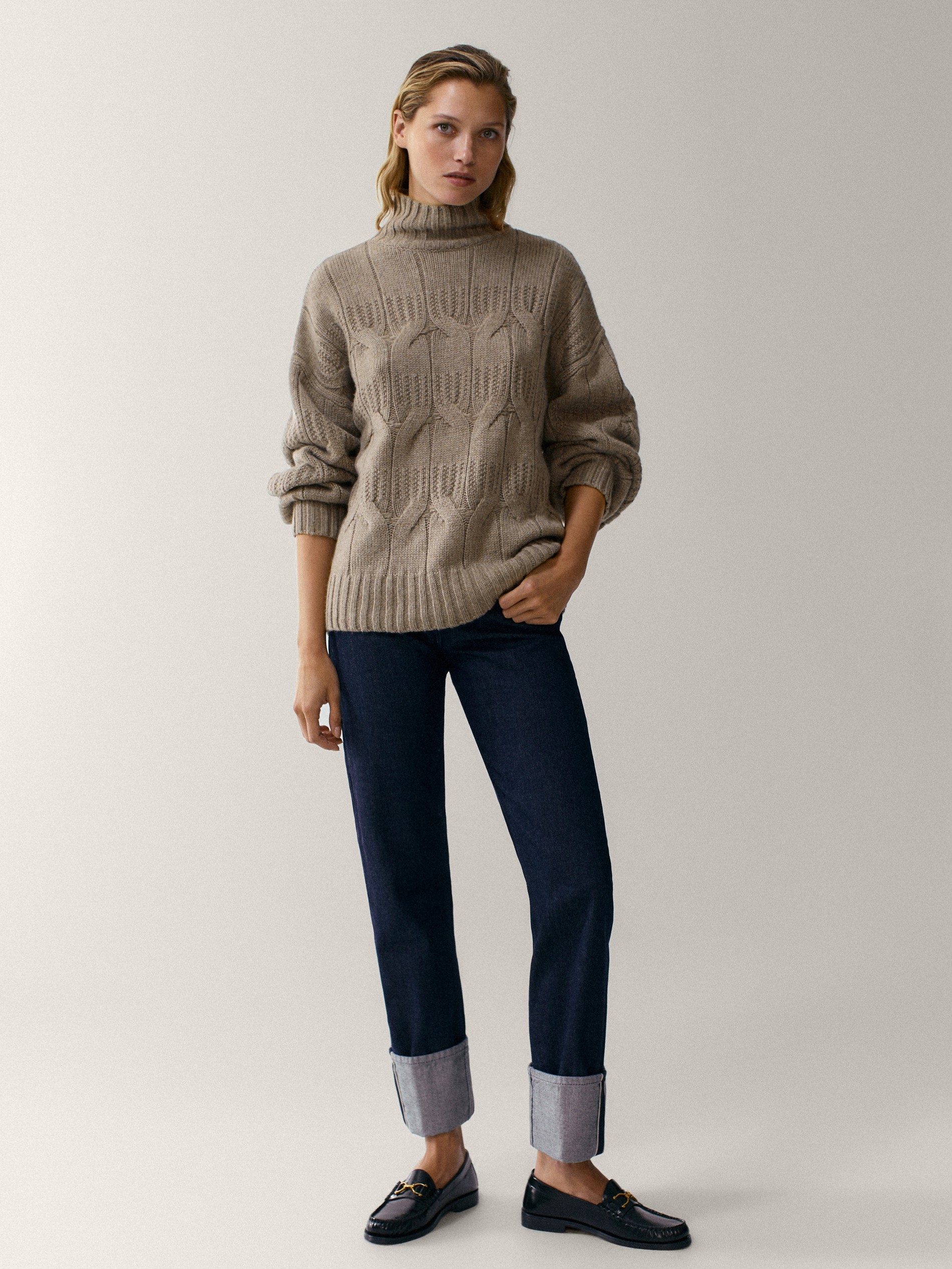 Massimo dutti cable knit sweater Clearance