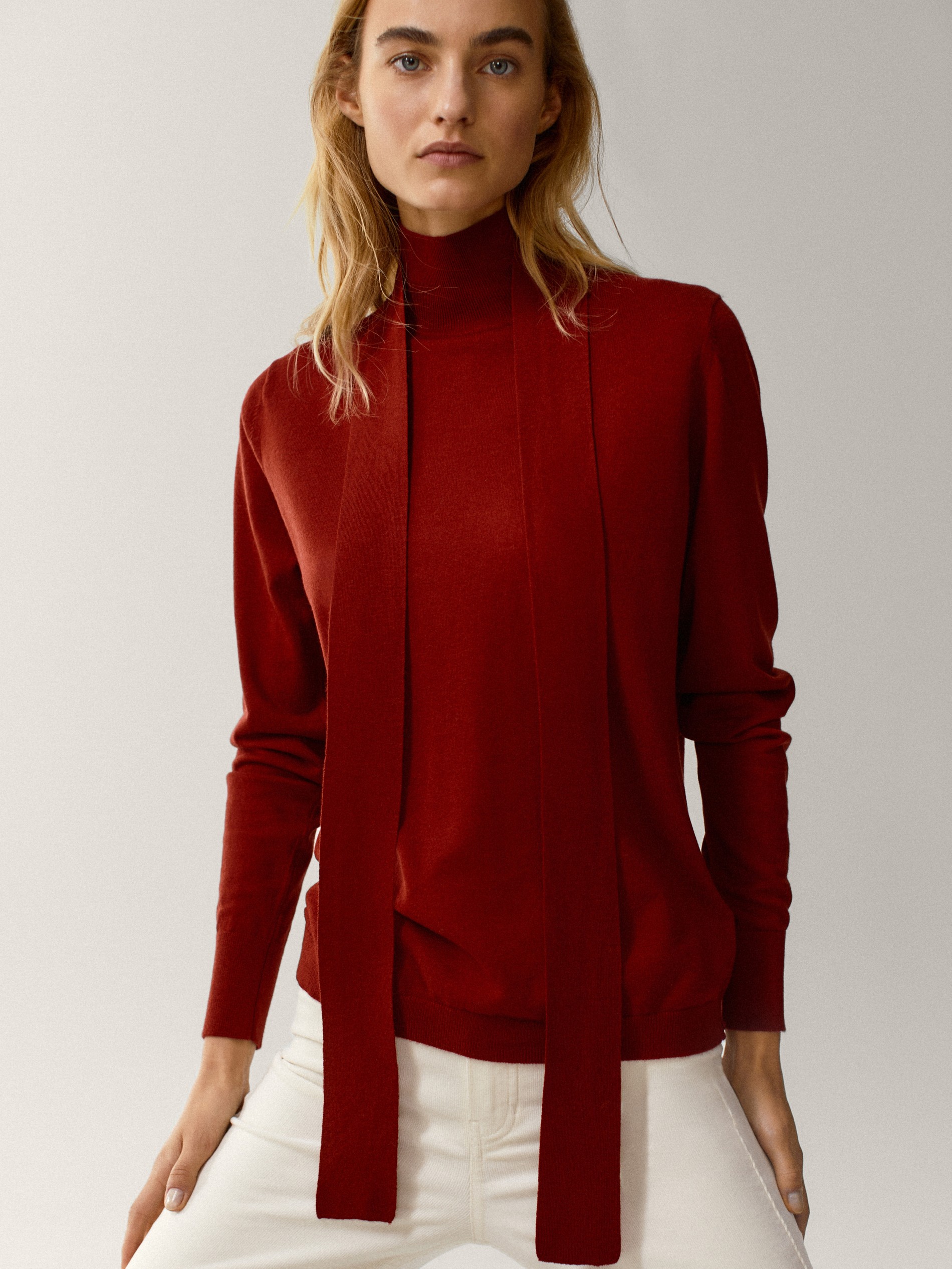 massimo dutti red sweater