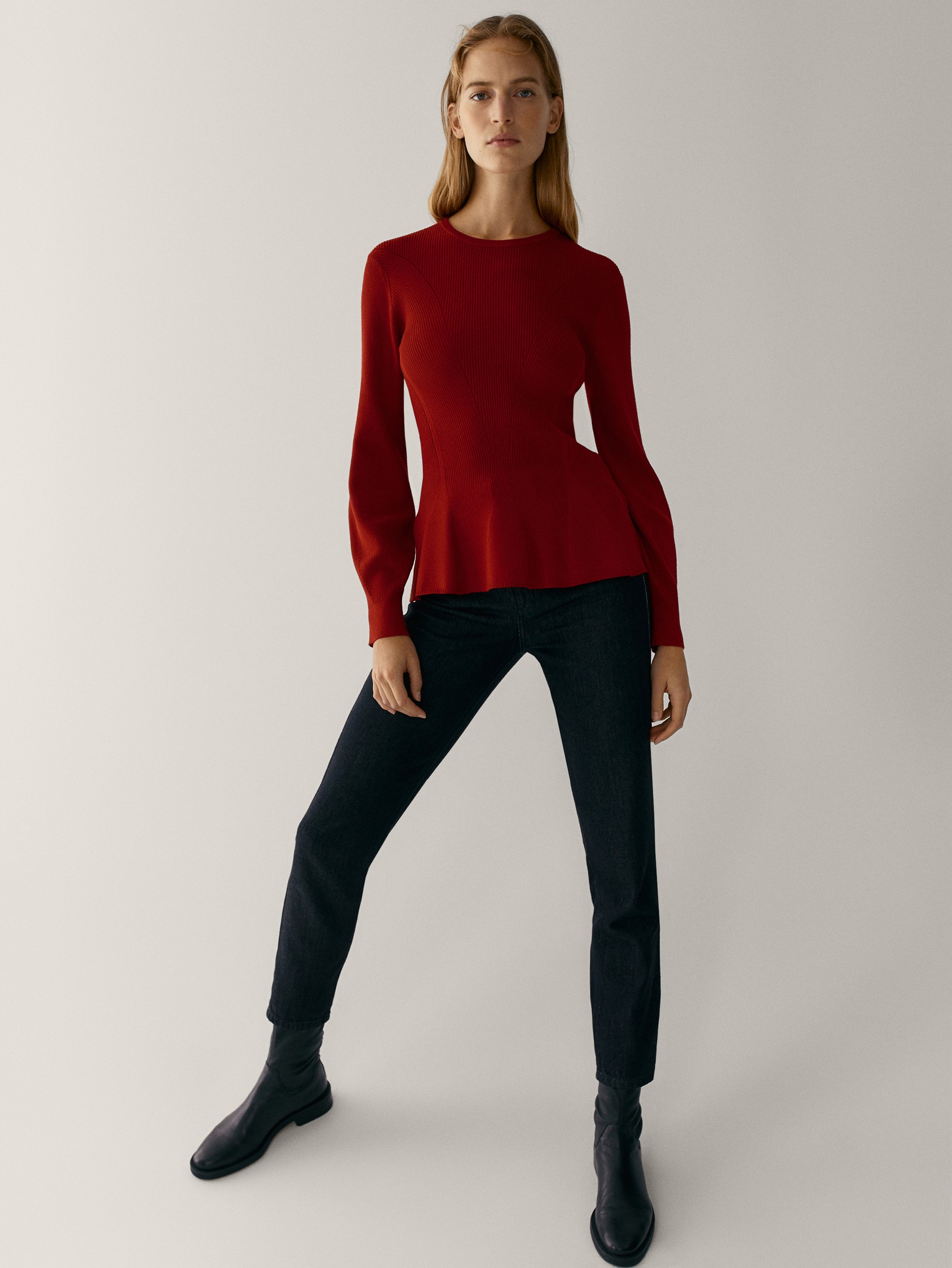 massimo dutti red sweater
