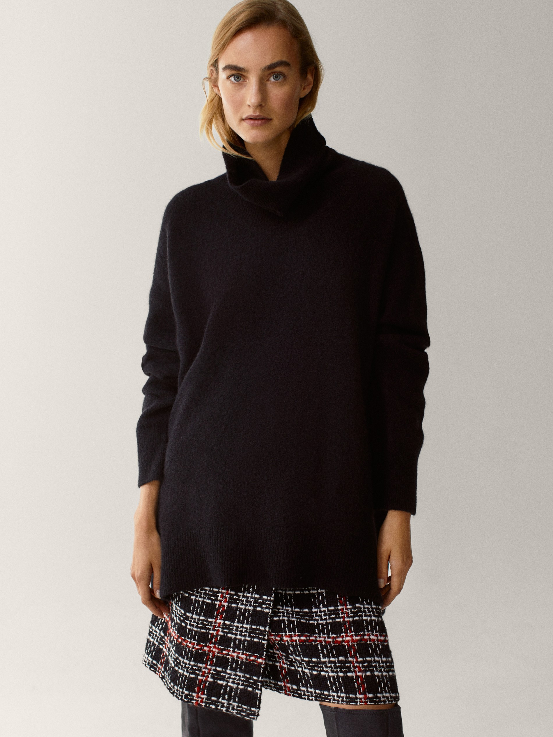 black high neck oversized jumper
