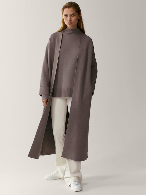 Long knit coat