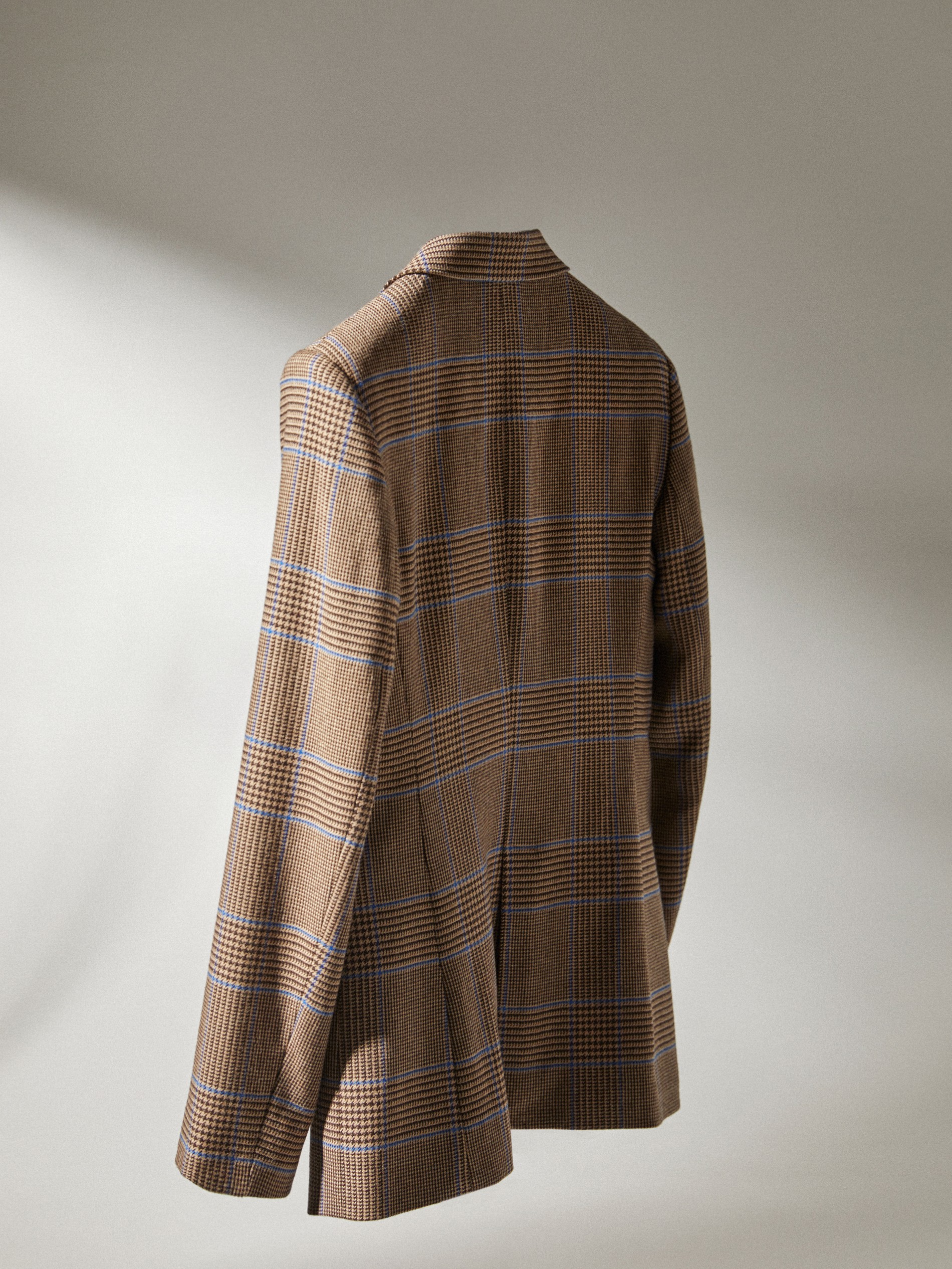 massimo dutti checked wool coat
