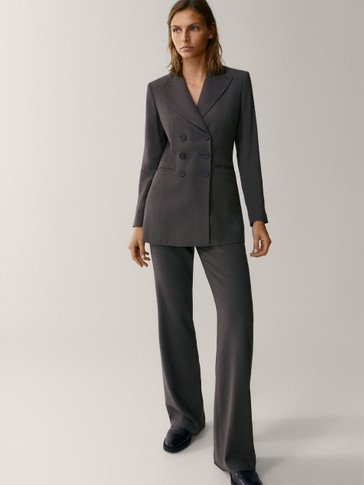 Massimo dutti grey blazer clearance