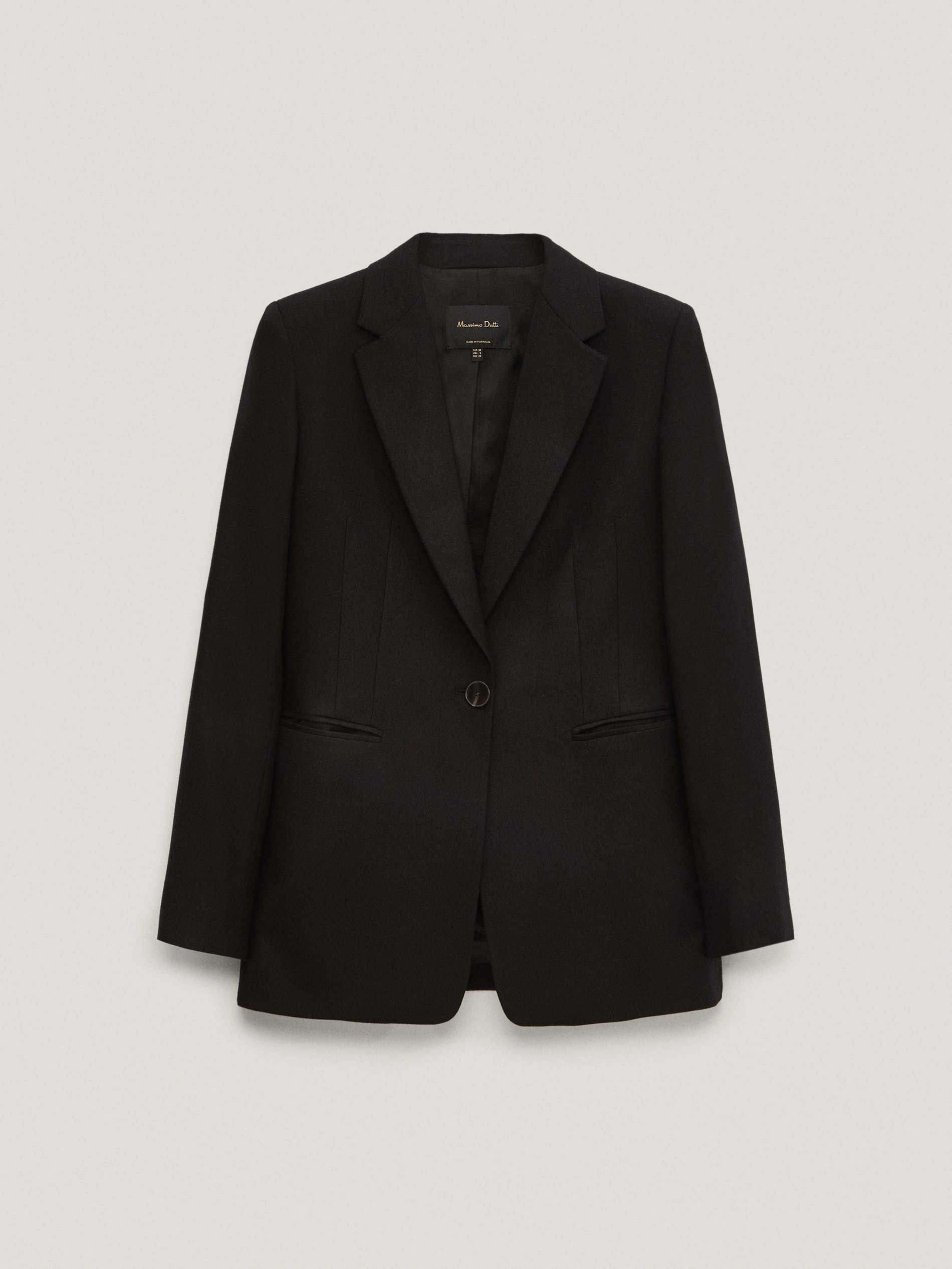 massimo dutti black wool coat