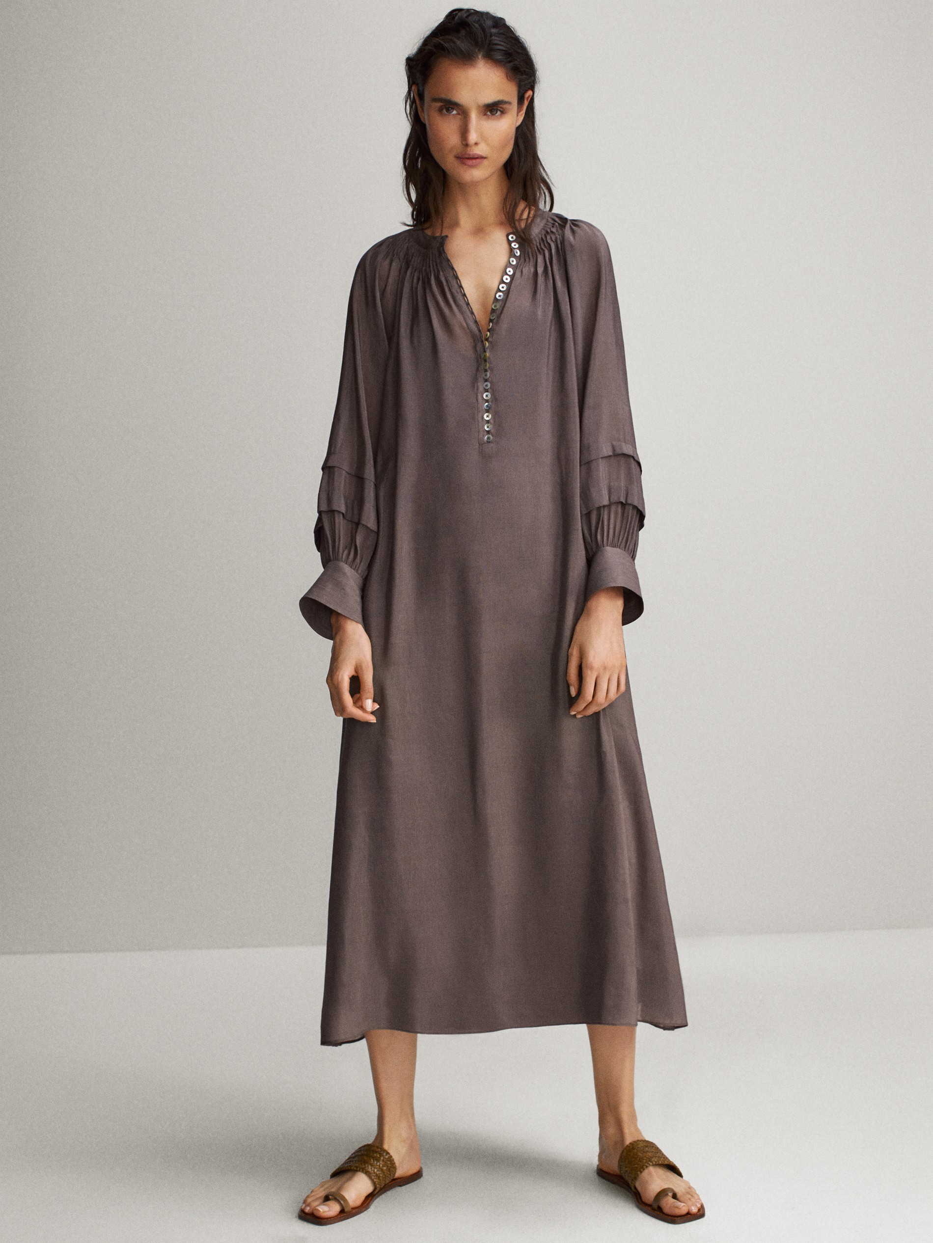 massimo dutti silk dress