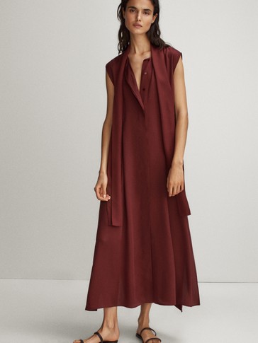 red dress massimo dutti