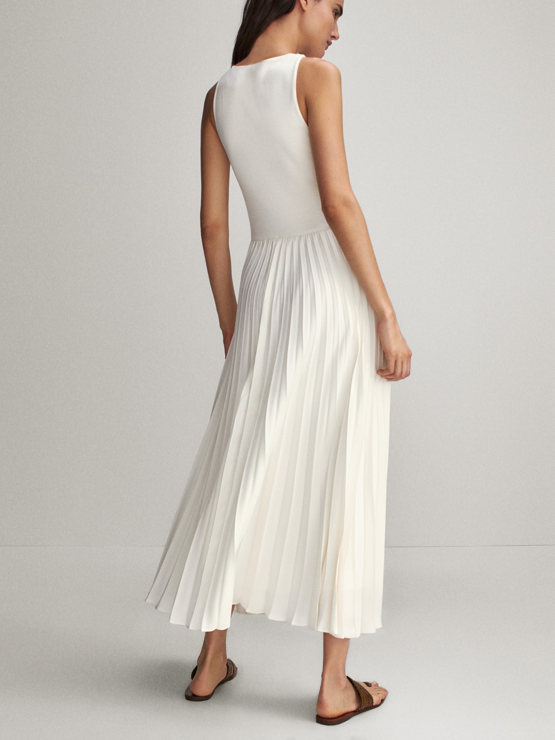 massimo dutti high neck dress with belt