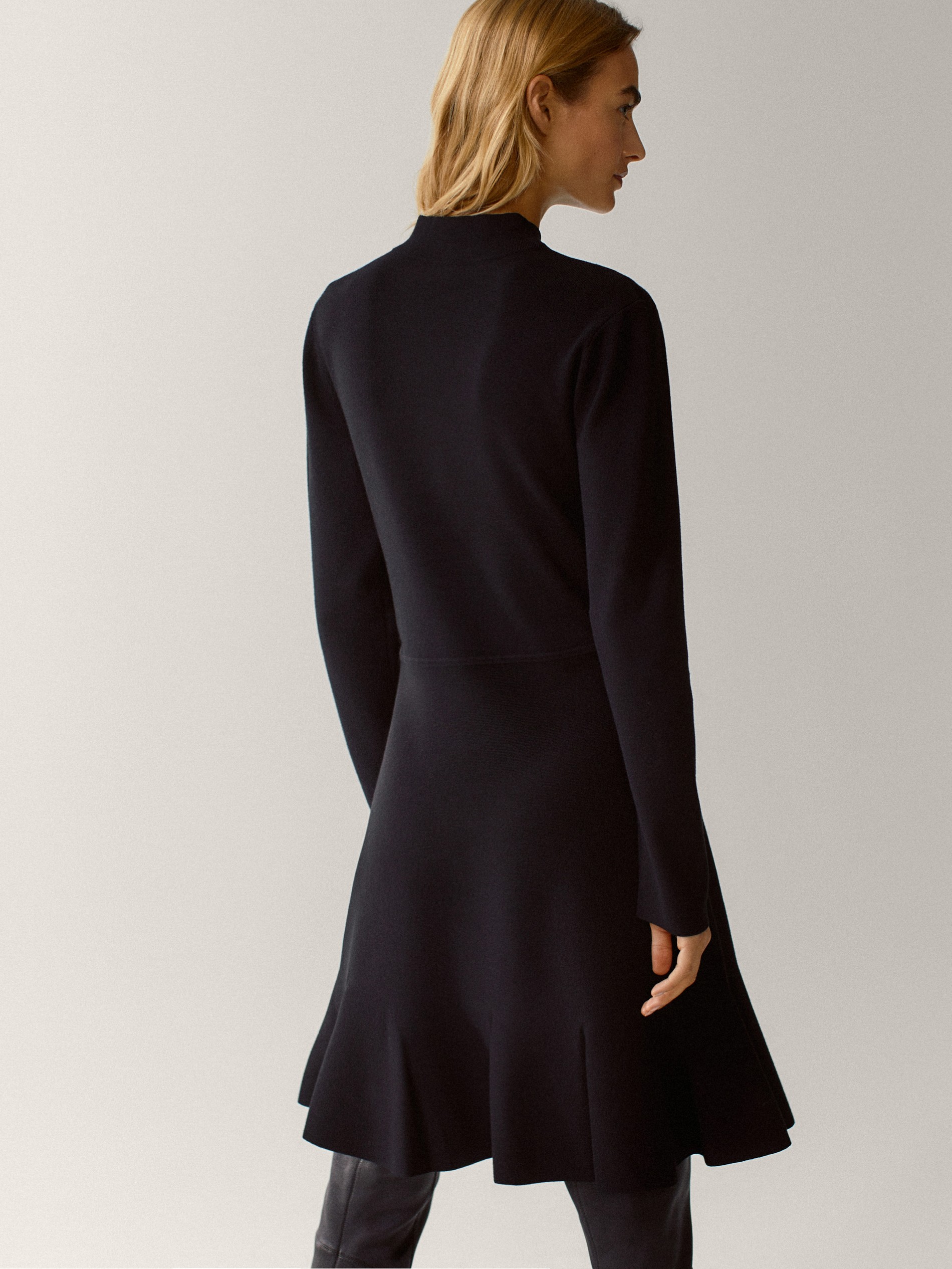 massimo dutti high neck dress with belt