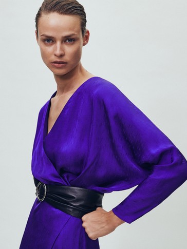 Massimo dutti purple dress clearance