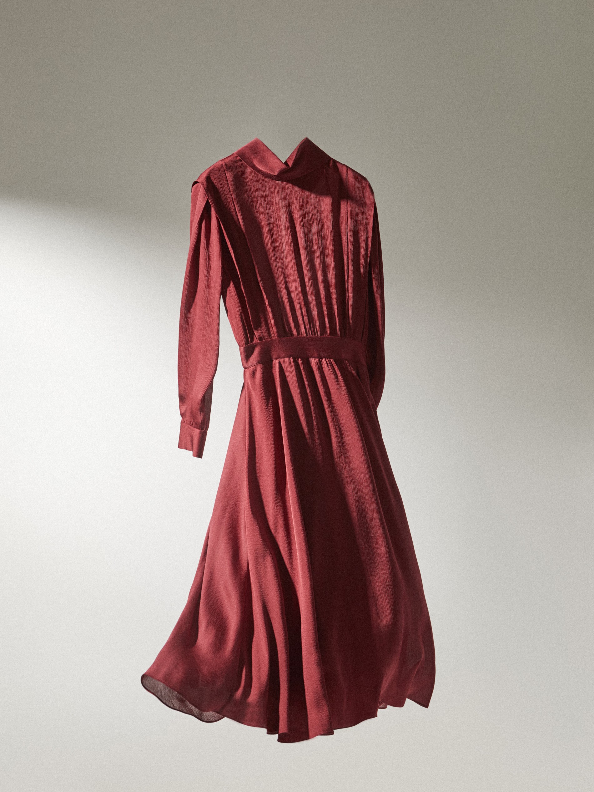 massimo dutti burgundy dress