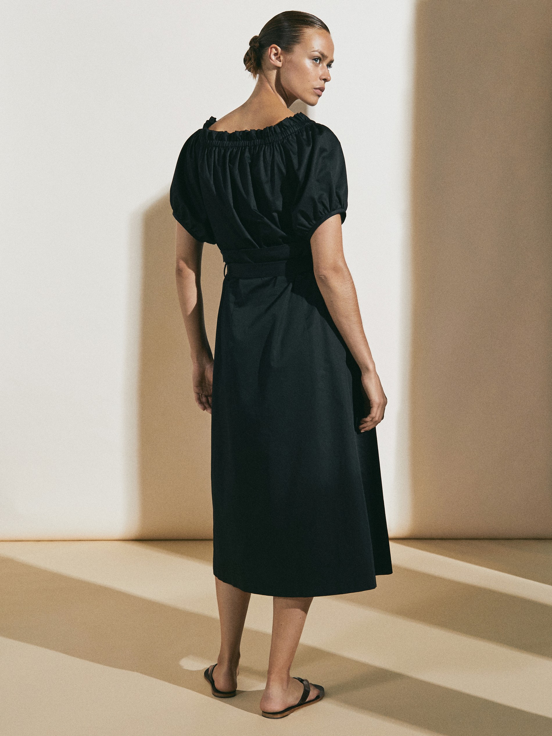 black off the shoulder black dress