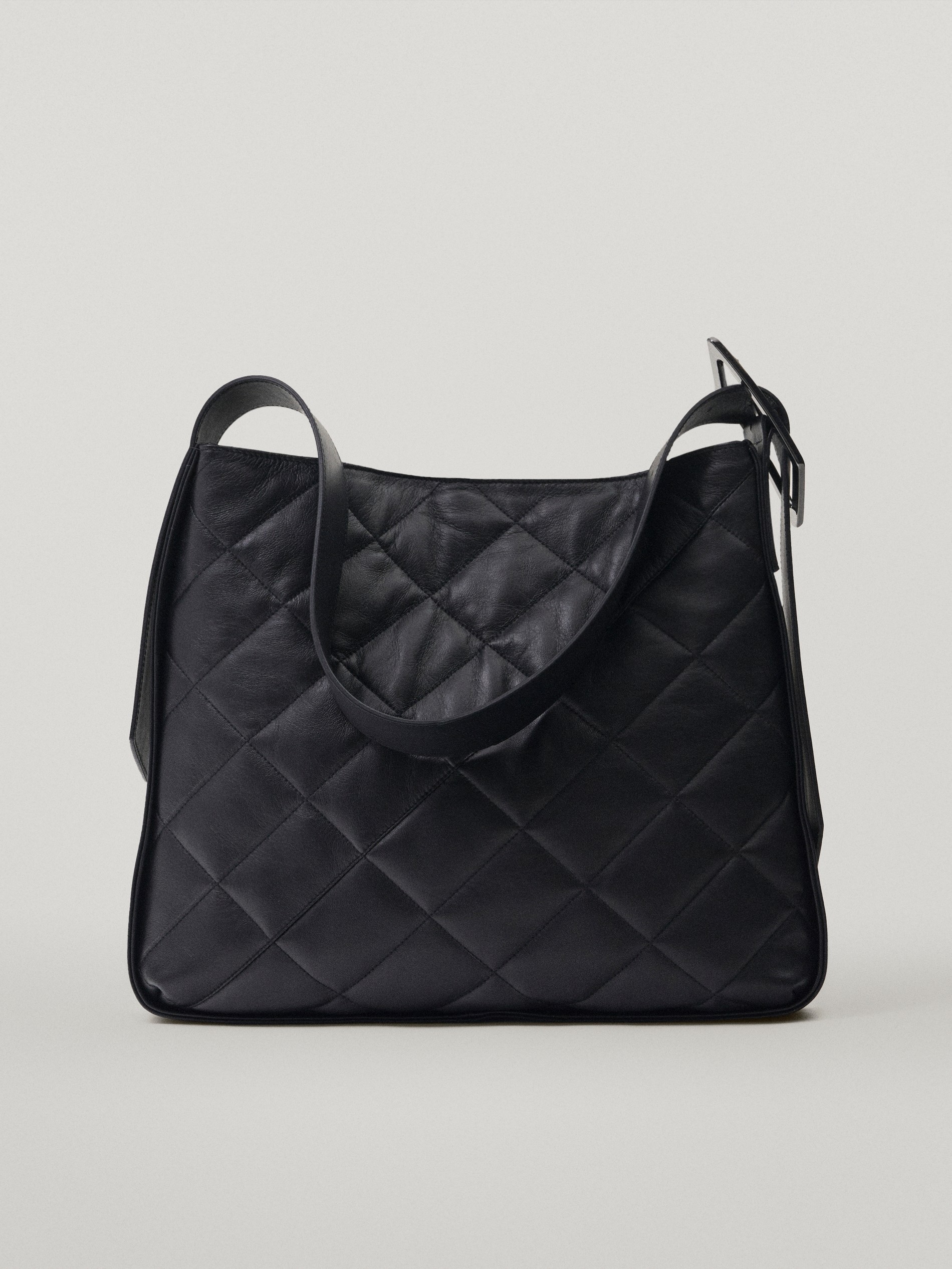 gray leather shoulder bag