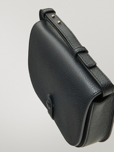 Leather half-moon bag