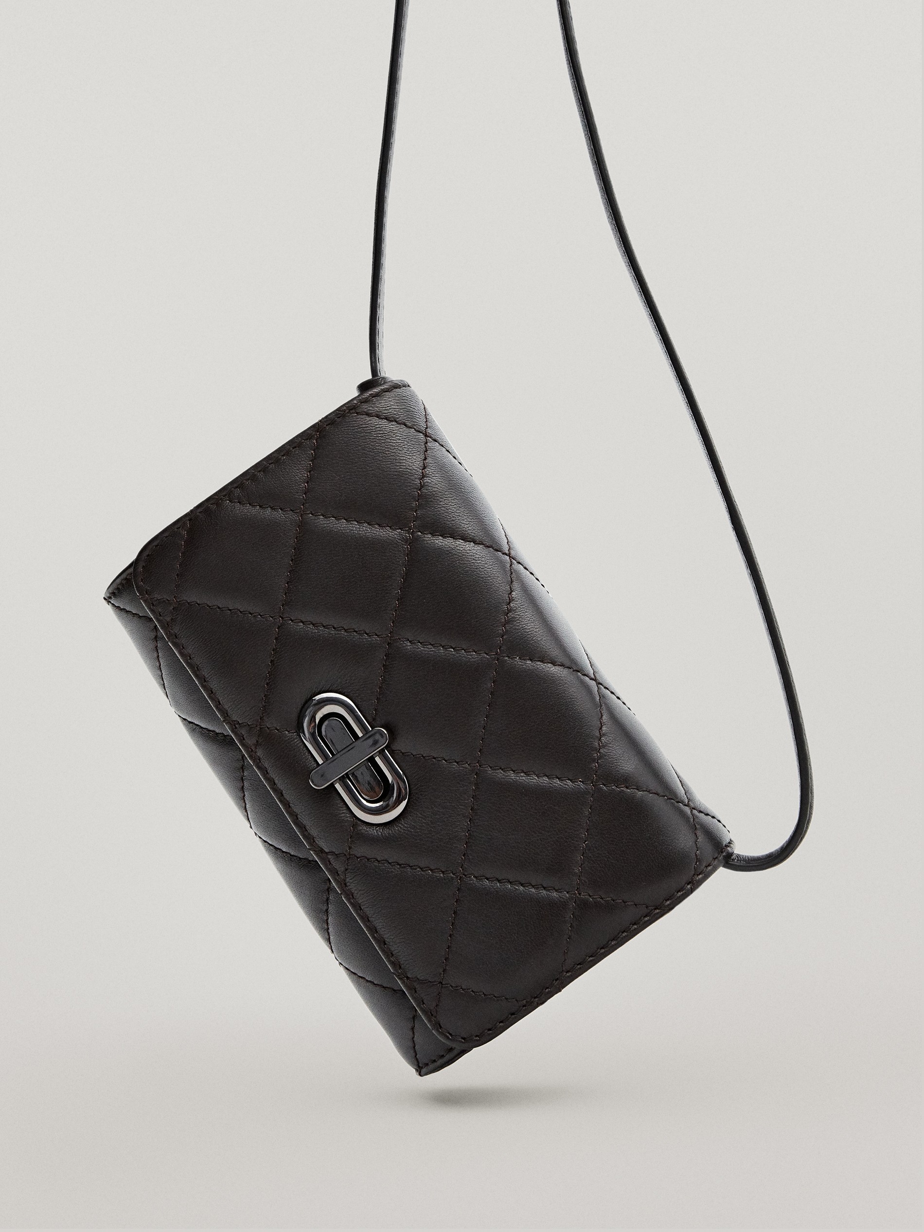 massimo dutti black leather bag