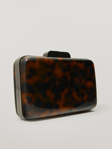 zara tortoiseshell clutch