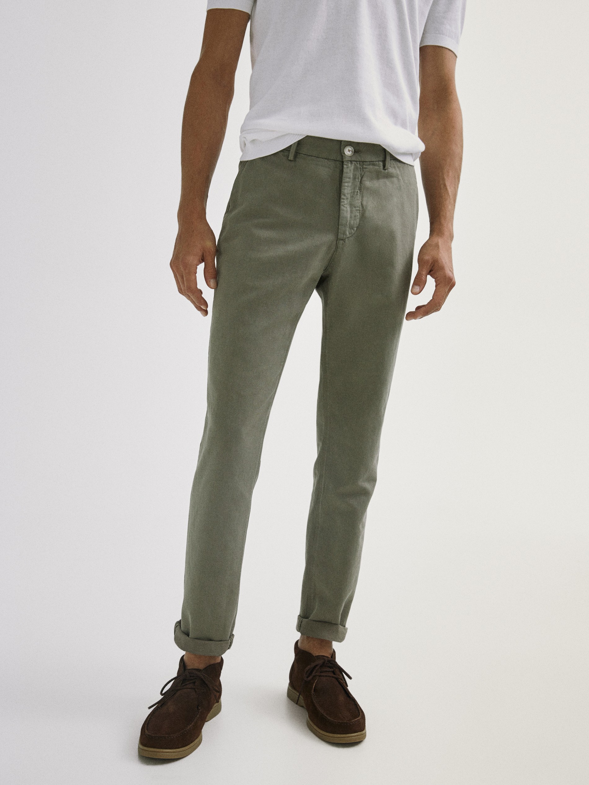 cotton linen chinos