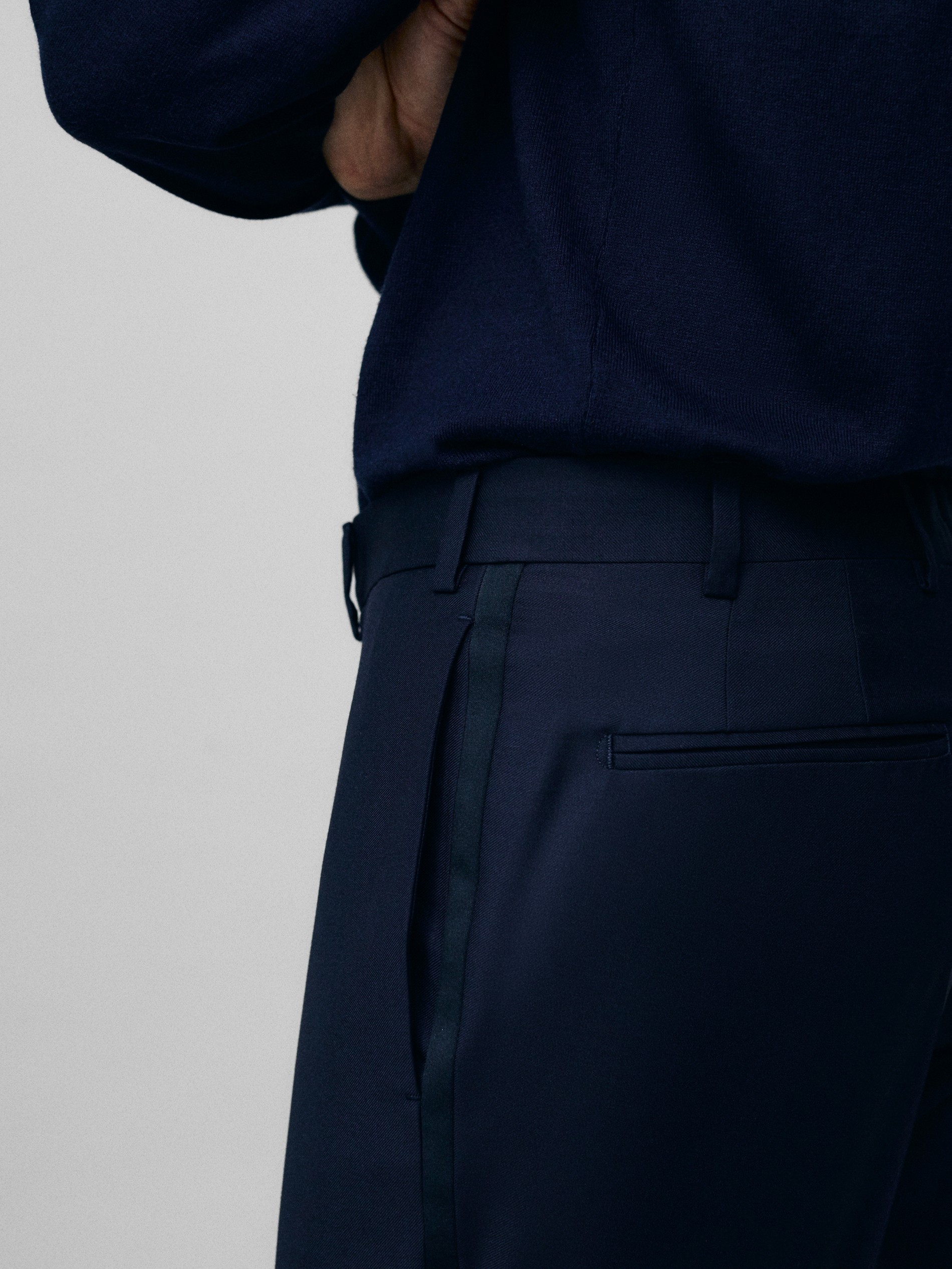 skinny fit tuxedo trousers