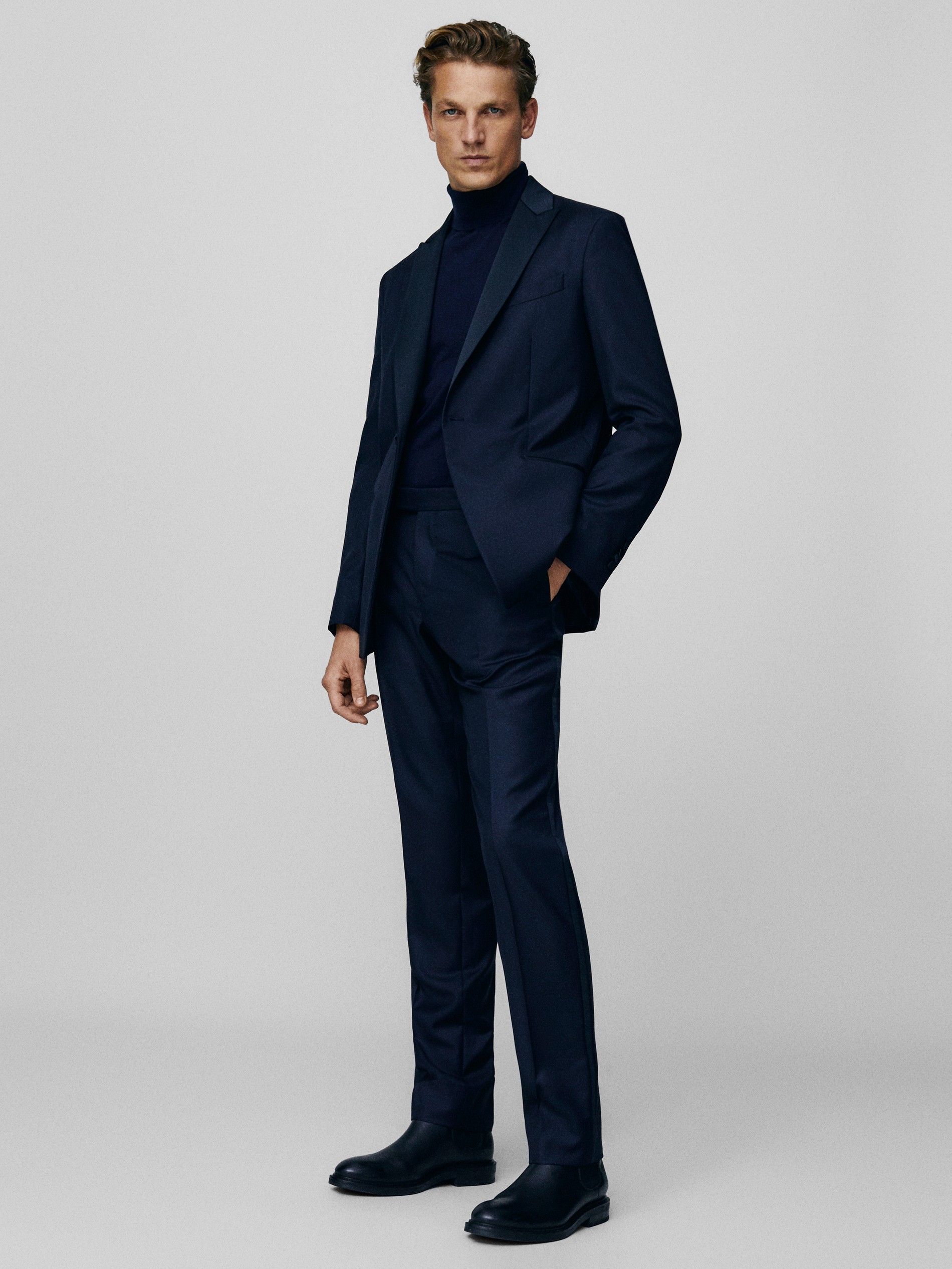 skinny fit tuxedo trousers