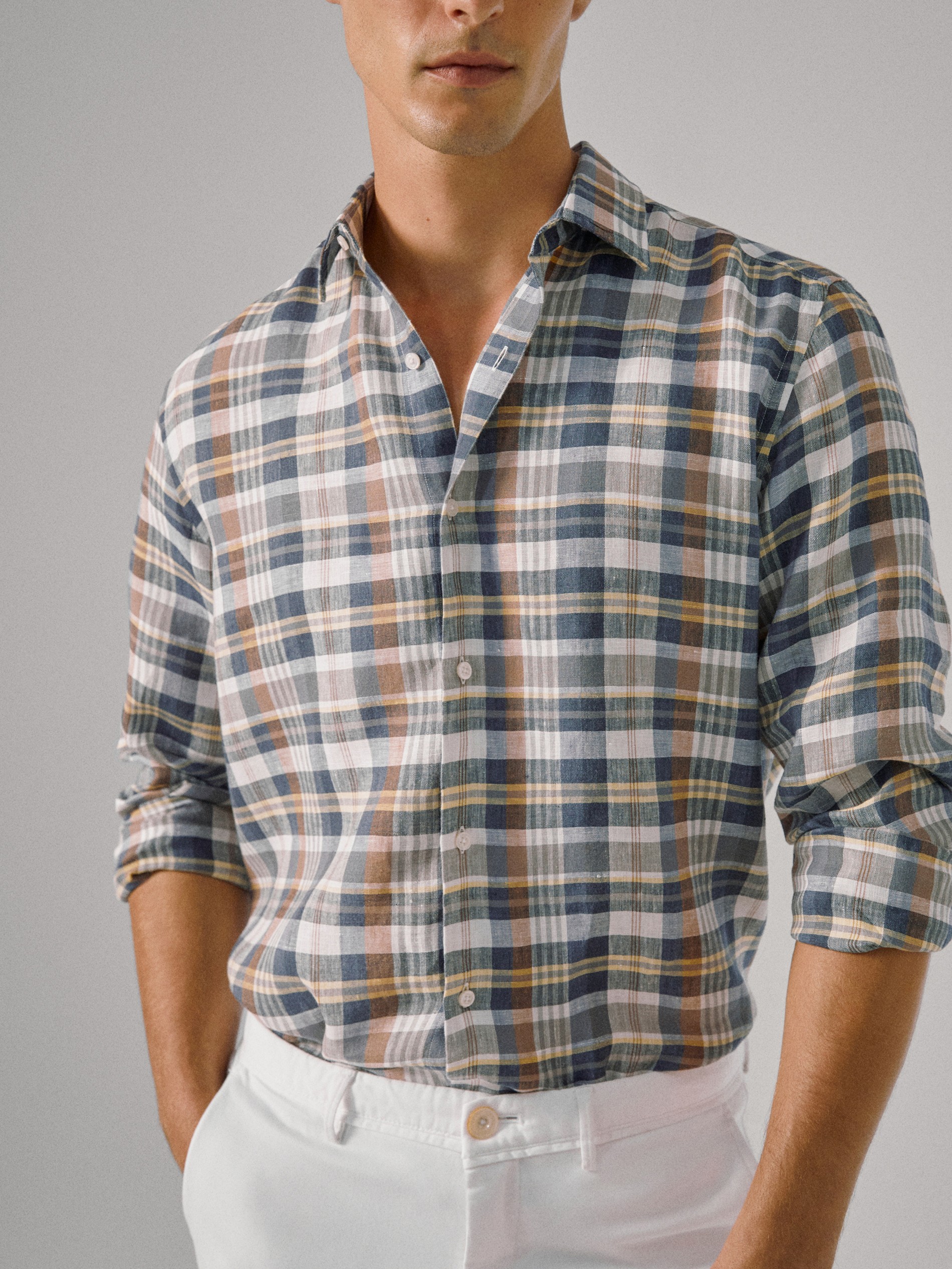 slim check shirt