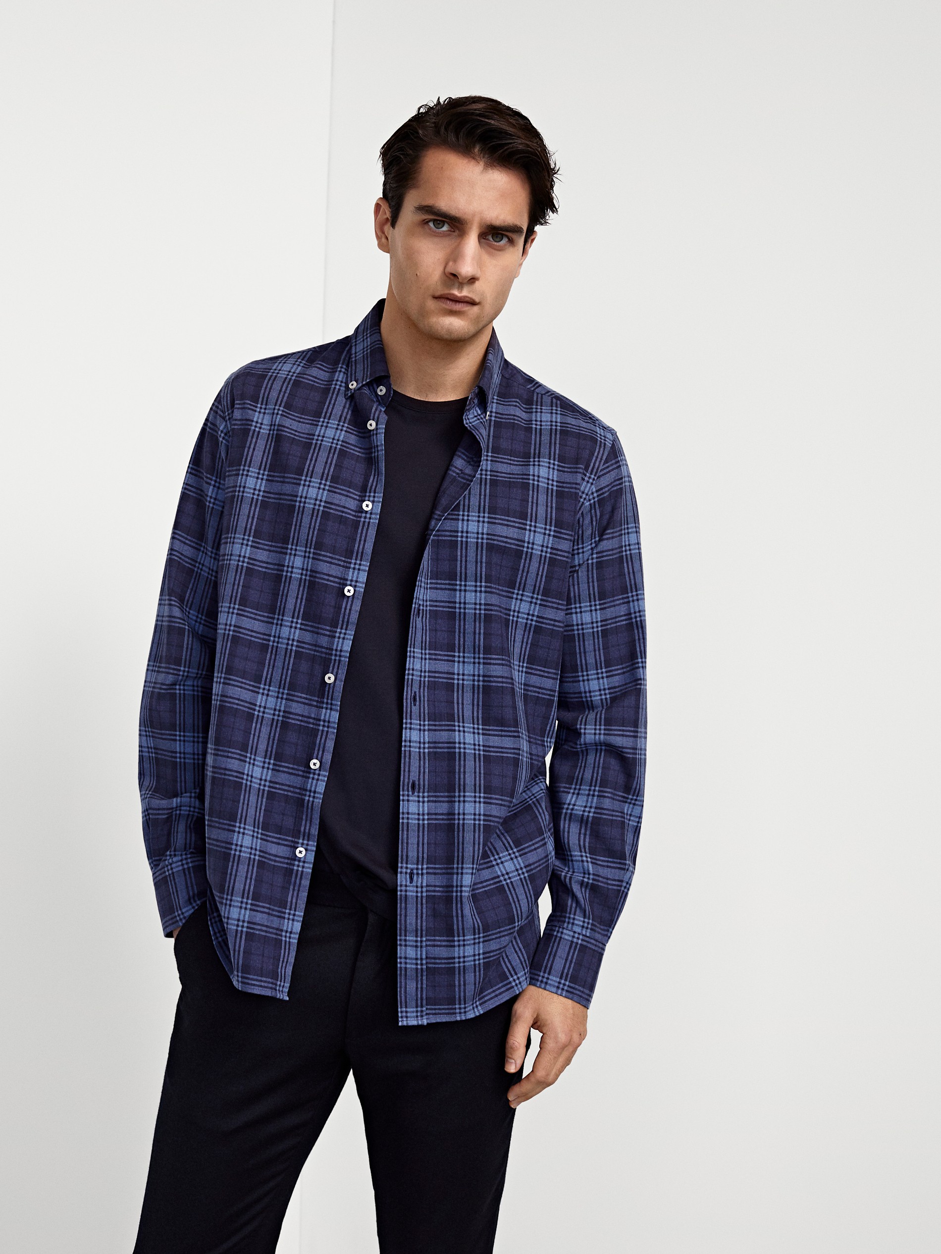 slim check shirt