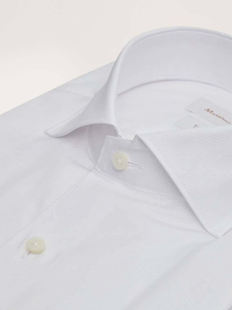 Slim Fit Easy Iron Twill Cotton Shirt Men Massimo Dutti
