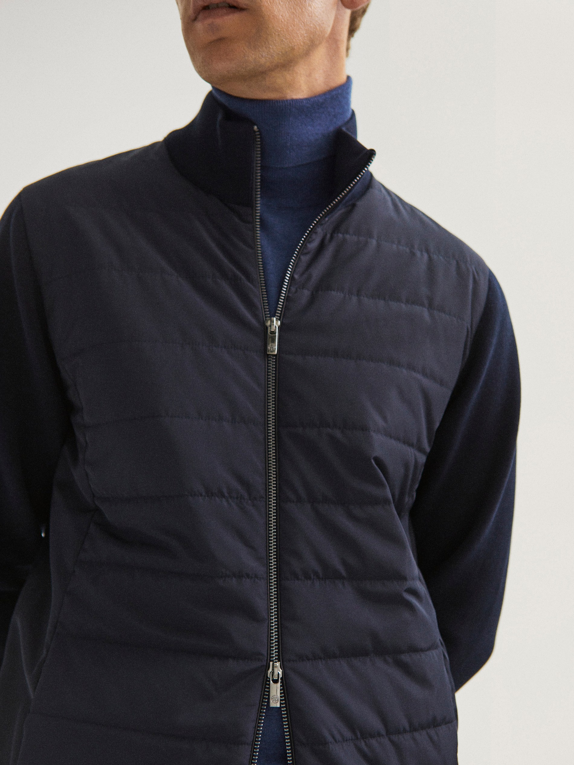 mens quilted cardigan