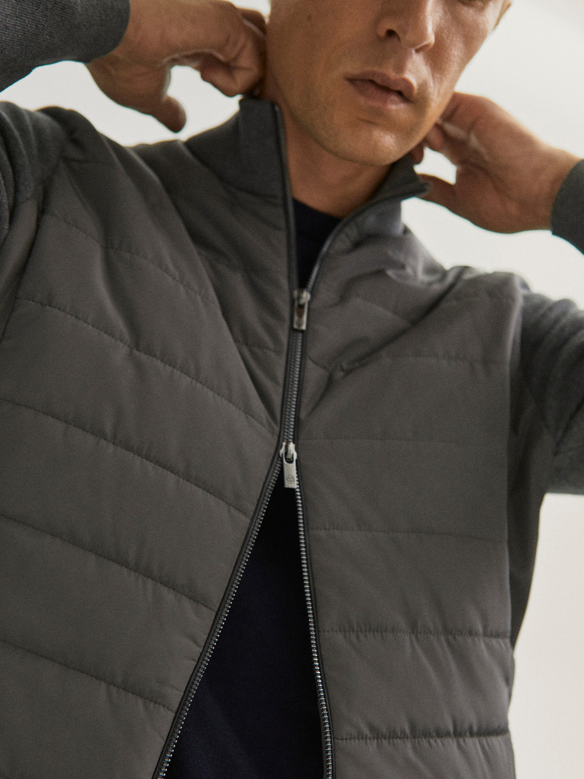 mens quilted cardigan