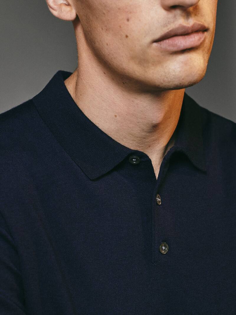 Polo Sweater In 100 Merino Wool Men Massimo Dutti