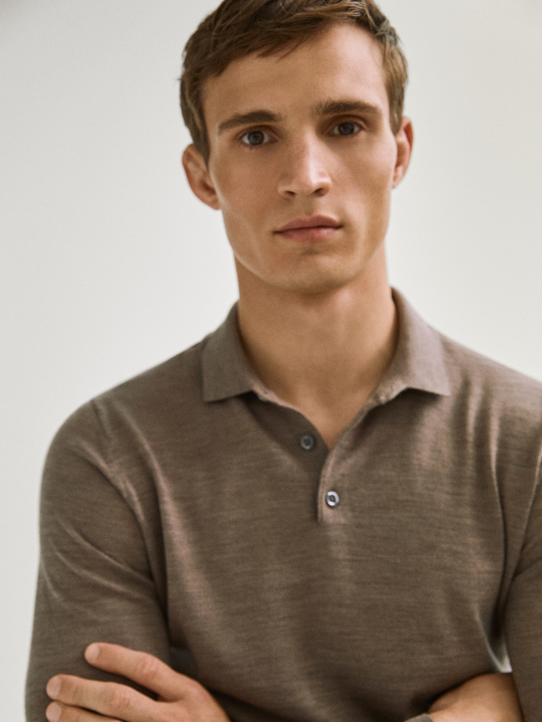 mens merino wool polo sweater