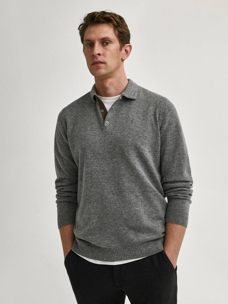 Wool Polo Sweater Men Massimo Dutti