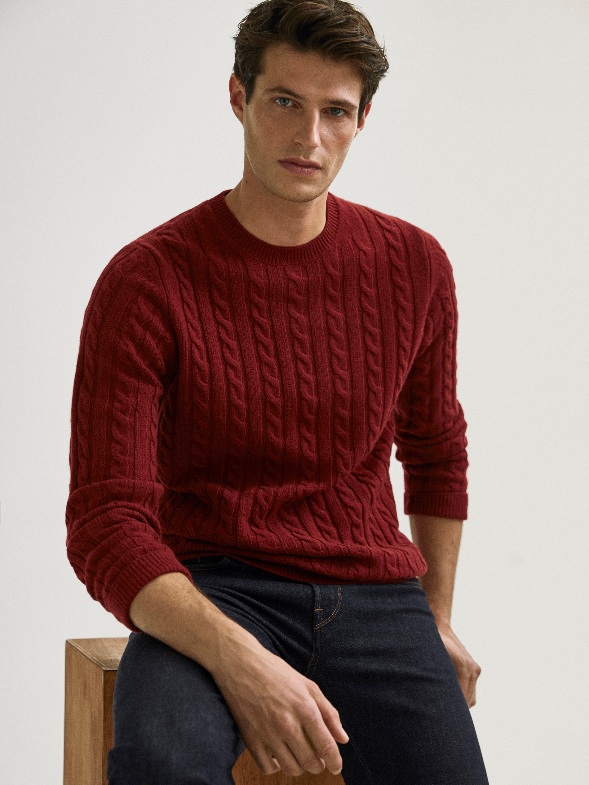 massimo dutti red sweater