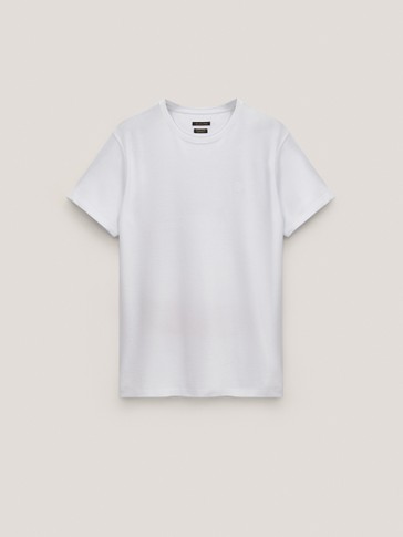 Logo Detayli Pike T Shirt Erkek Massimo Dutti