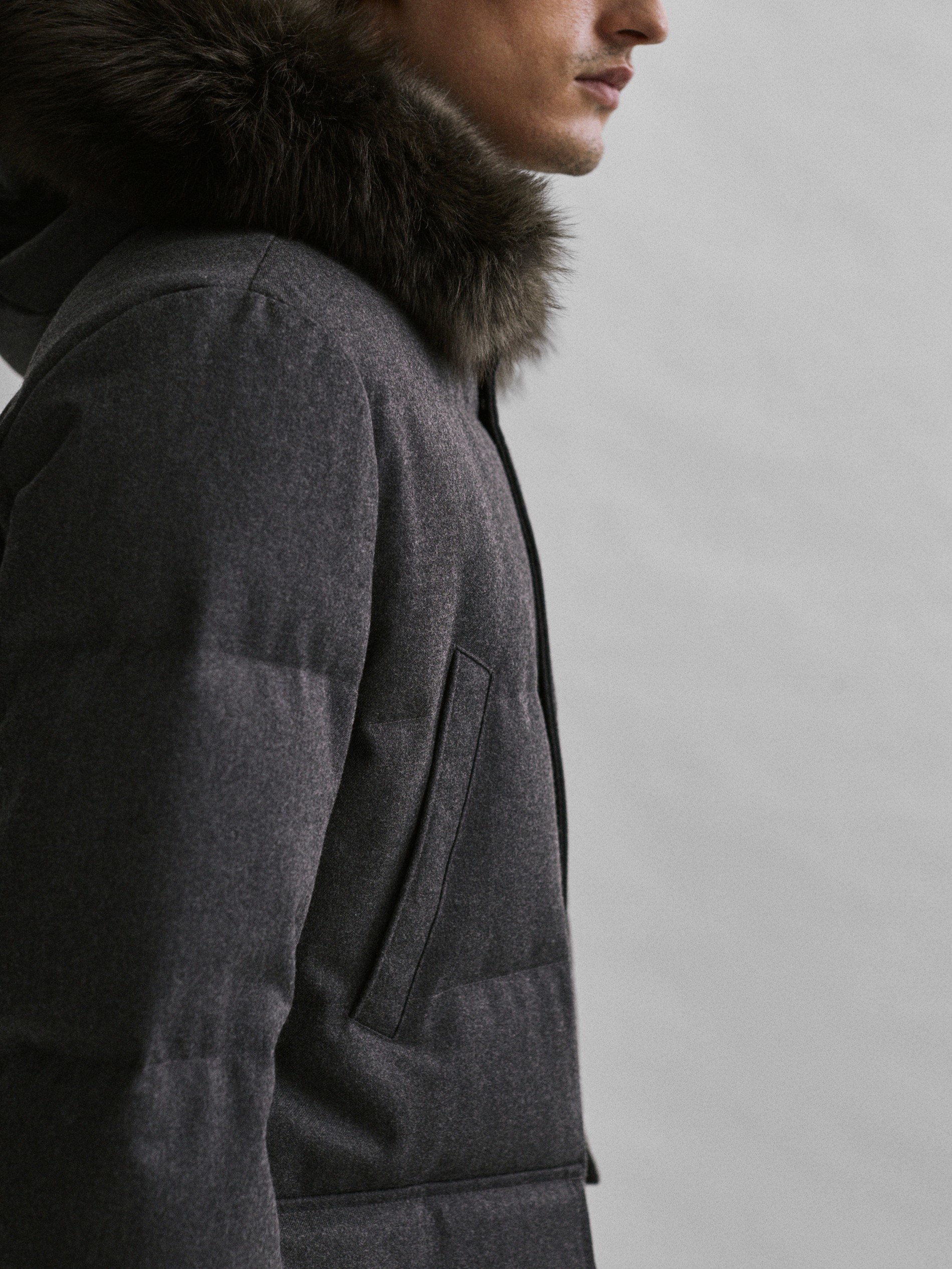 wool and down jacket