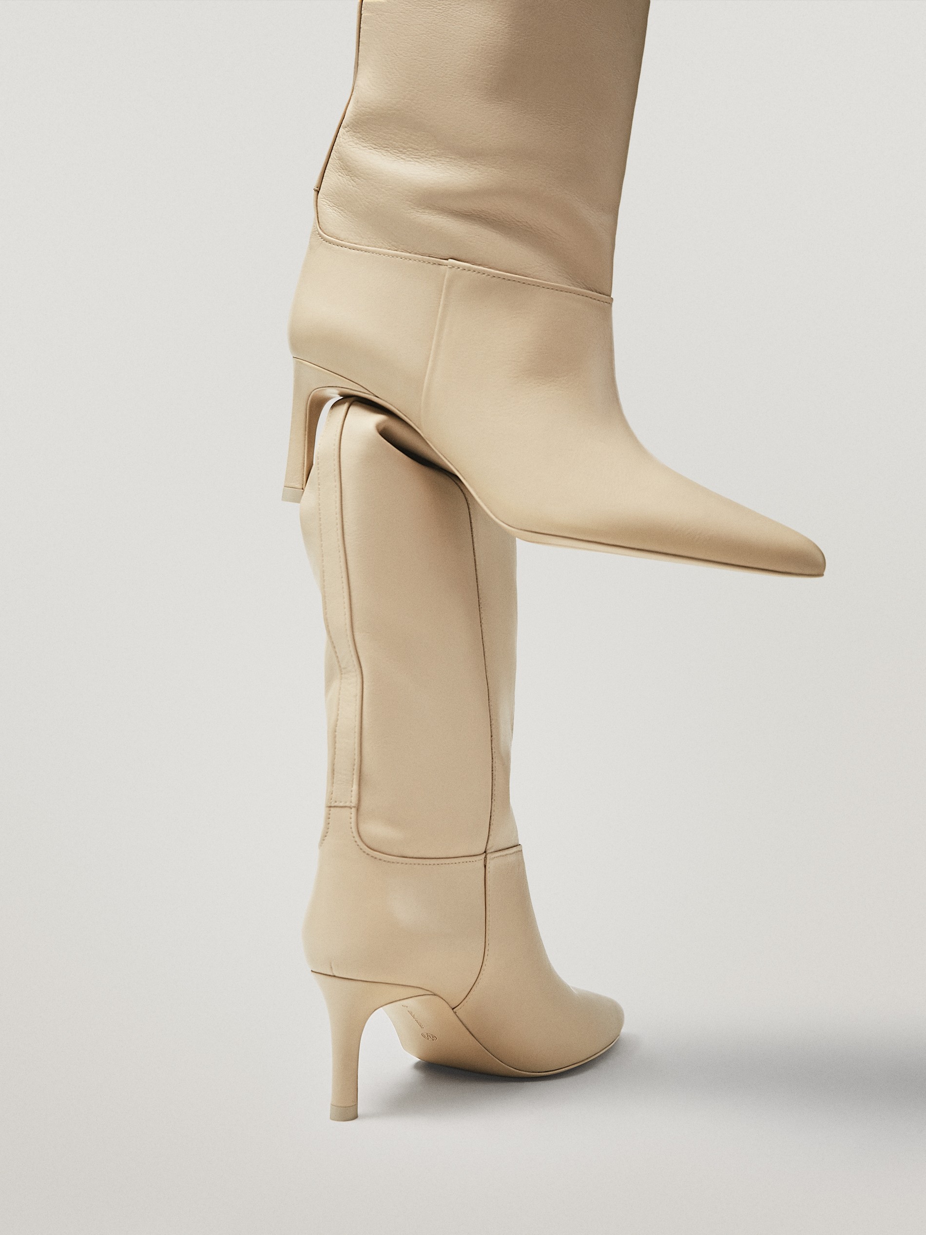 cream leather boots ladies