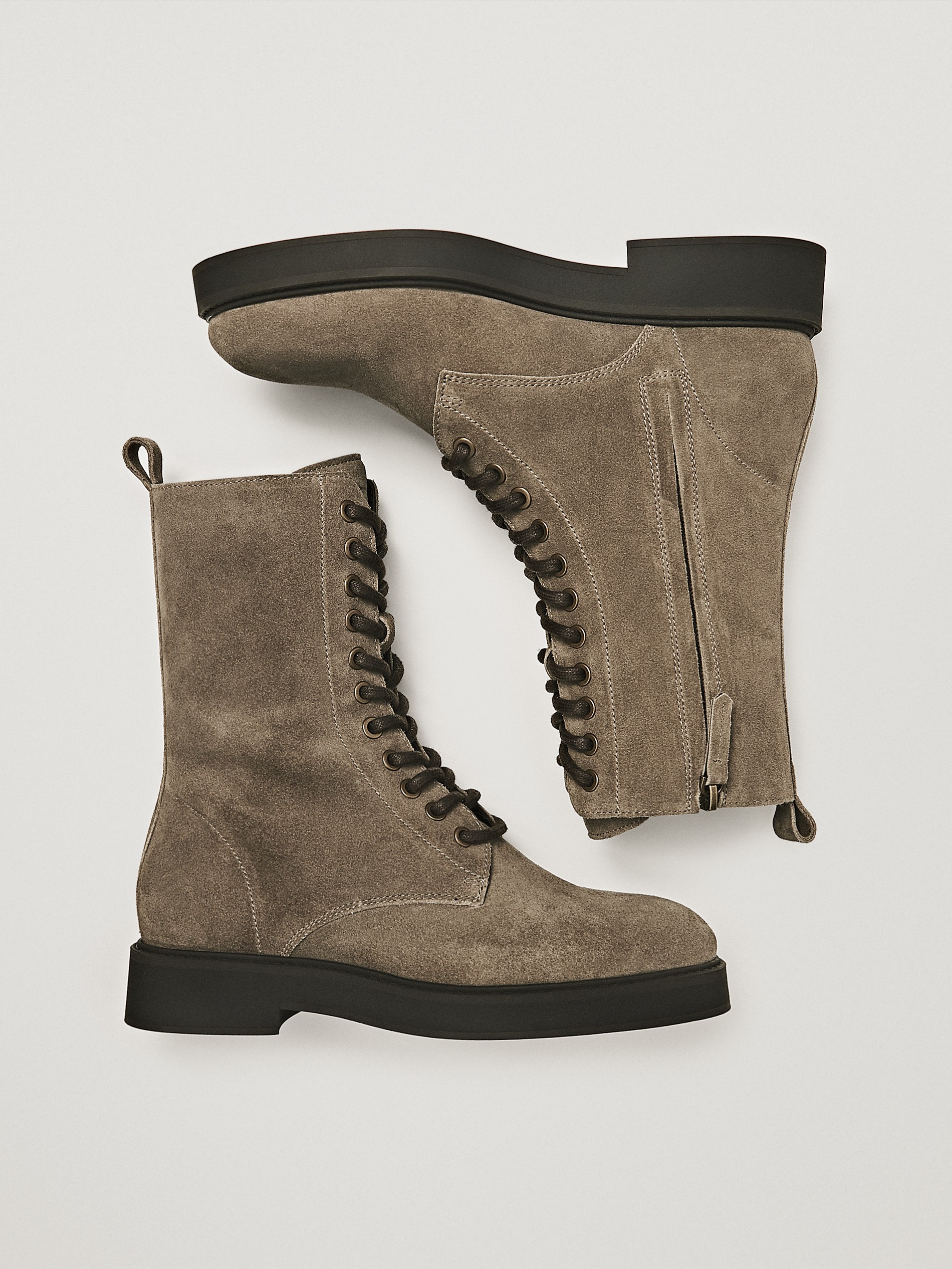 grey suede lace up boots